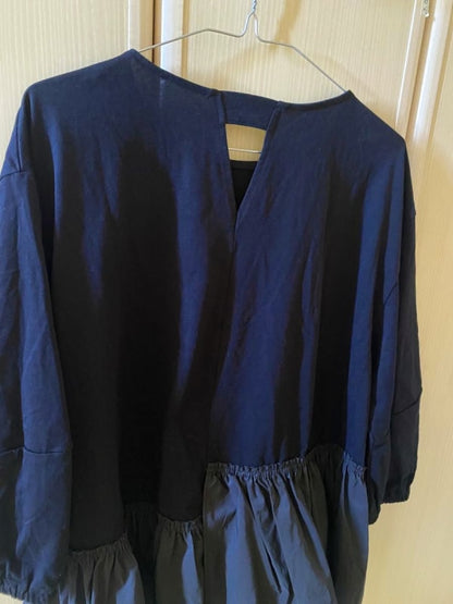New with Tags Frill Hem Top T-Shirt Blouse Black
