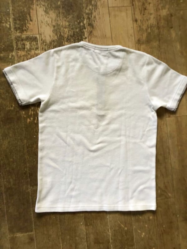 Henley Neck T-Shirt White Size L