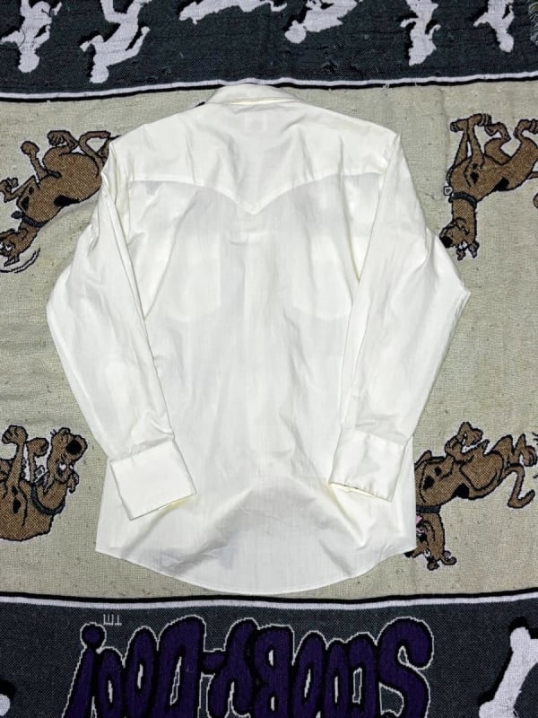 70s Long Sleeve Shirt White Western