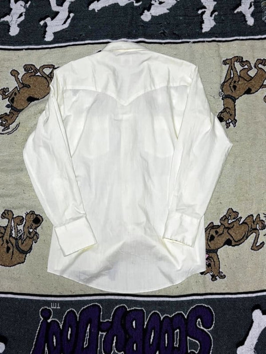 70s Long Sleeve Shirt White Western