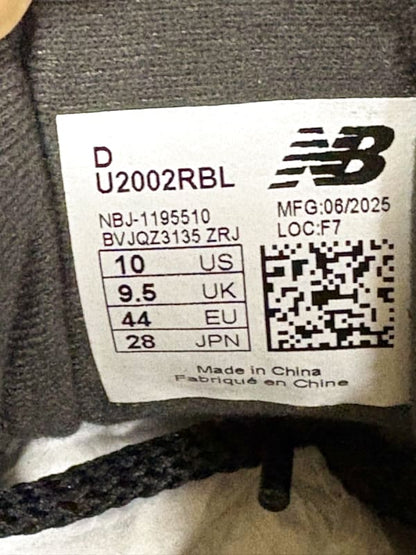 New Balance U2002RBL Black Sneakers 28.0cm