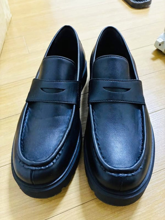 New GU Chunky Sole Loafers Black Men's 28cm