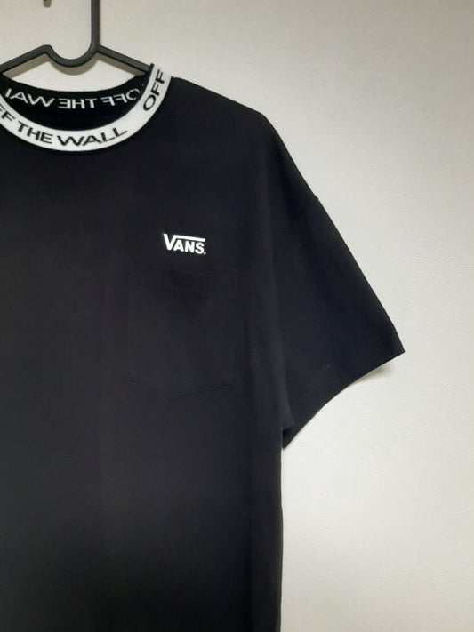 Vans Short Sleeve T-Shirt One Point Neck Logo Black M
