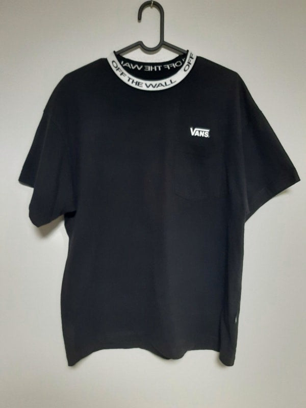 Vans Short Sleeve T-Shirt One Point Neck Logo Black M