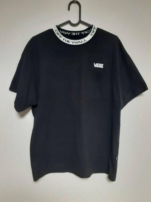 Vans Short Sleeve T-Shirt One Point Neck Logo Black M