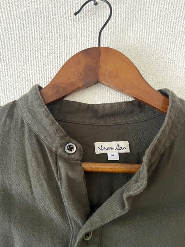 Steven Alan Band Collar Shirt Khaki