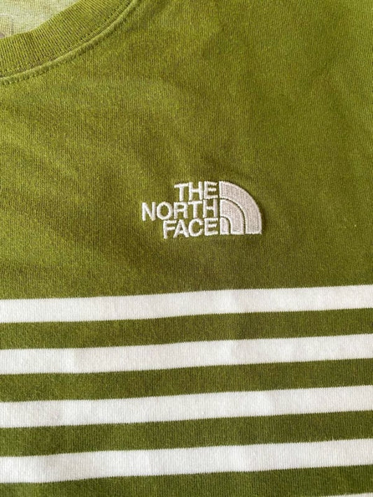 The North Face Striped T-Shirt Khaki S Size