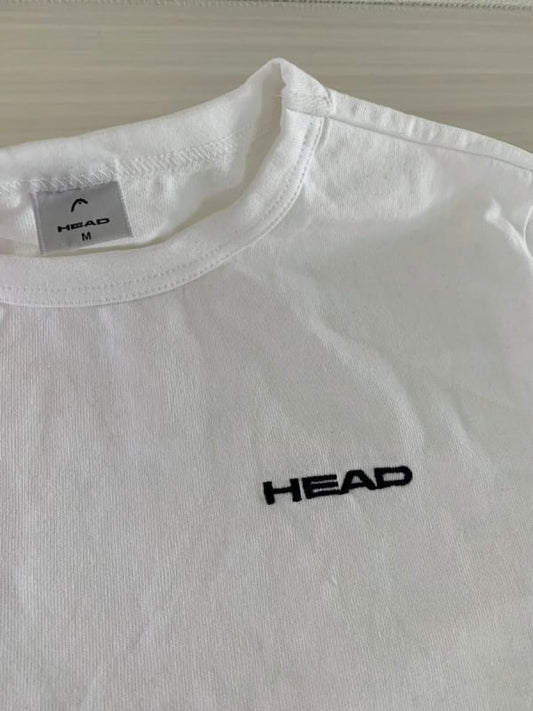 Unused HEAD White T-Shirt Men's Short Sleeve M Embroidered