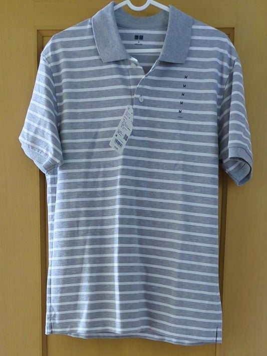 Uniqlo Dry Pique Polo Shirt M White Gray