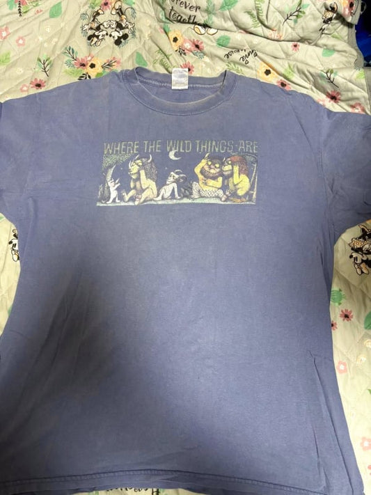 GILDAN XL Blue T-Shirt Where the Wild Things Are