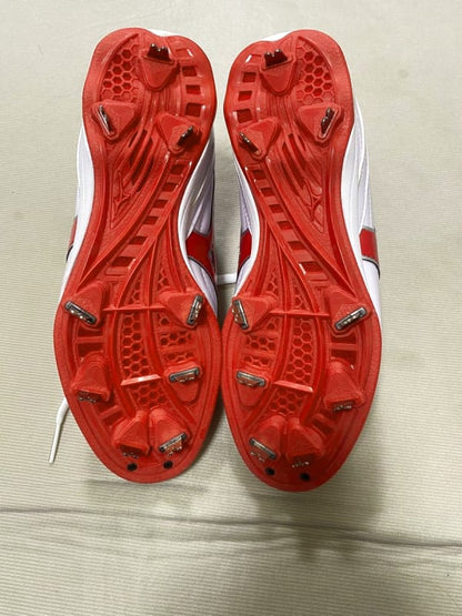 Mizuno Baseball Spikes White and Red 25.5cm
