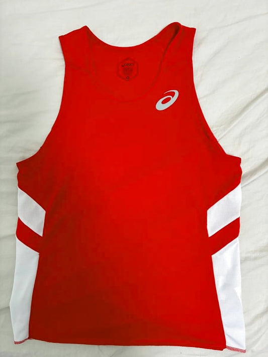 Asics Red Running Sleeveless Shirt M Size