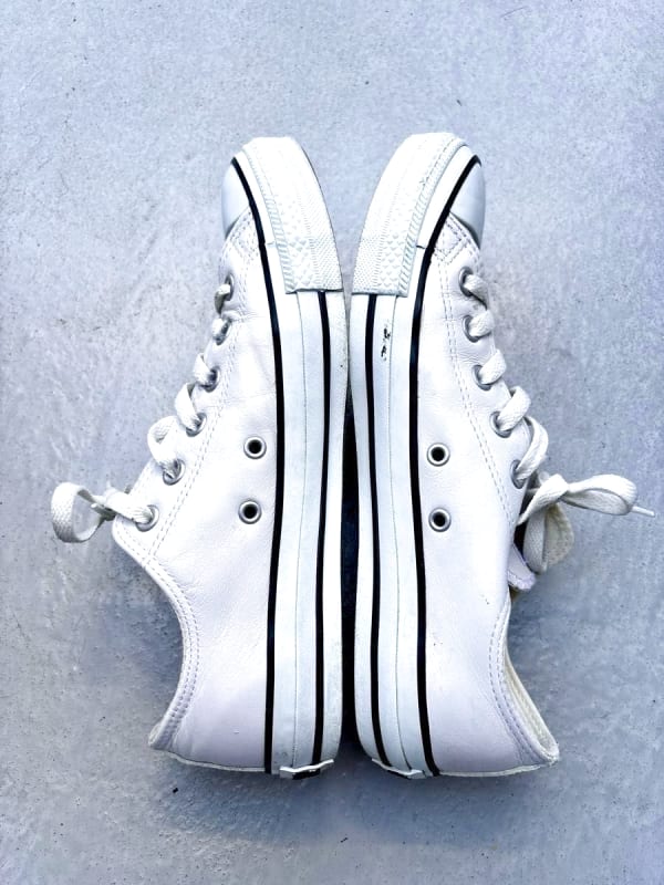 White Leather Converse All Star Low Cut 26.5cm