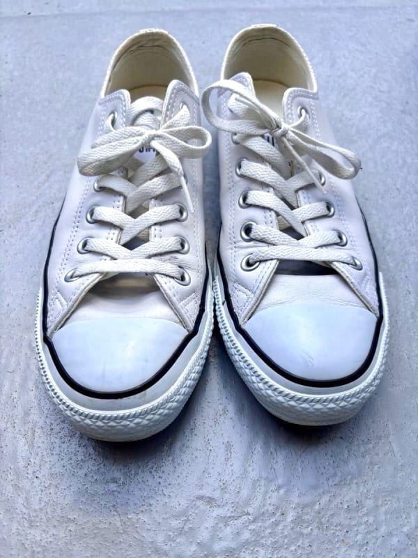 White Leather Converse All Star Low Cut 26.5cm