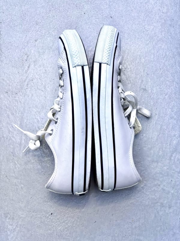 White Leather Converse All Star Low Cut 26.5cm