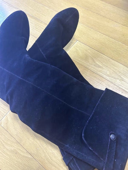 Long Suede Boots Black