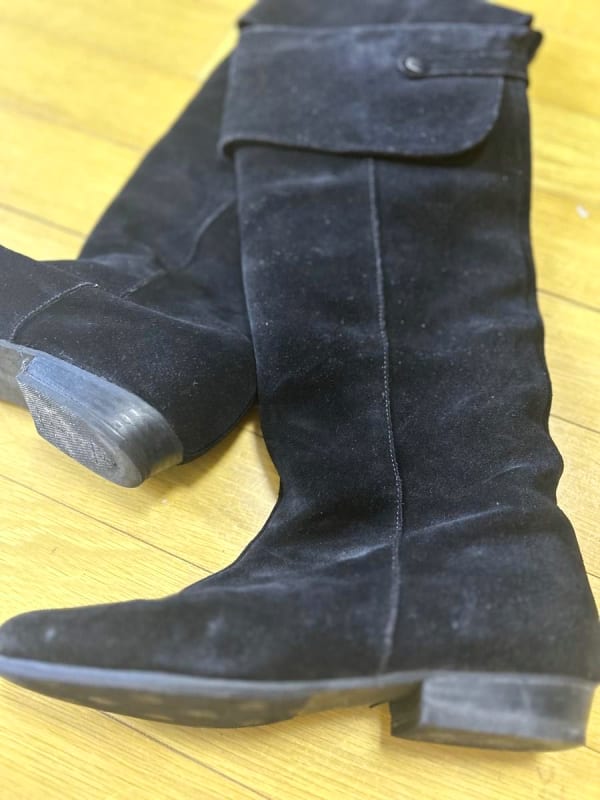 Long Suede Boots Black