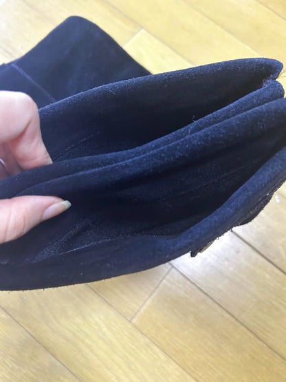 Long Suede Boots Black
