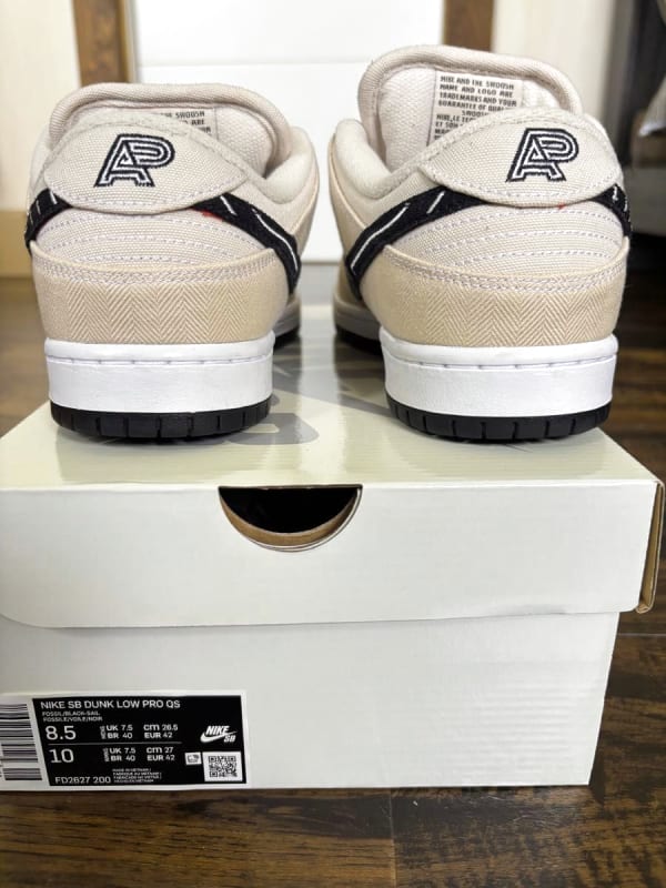 Albino & Preto × Nike SB Dunk Low Pro QS Pearl White 26.5cm