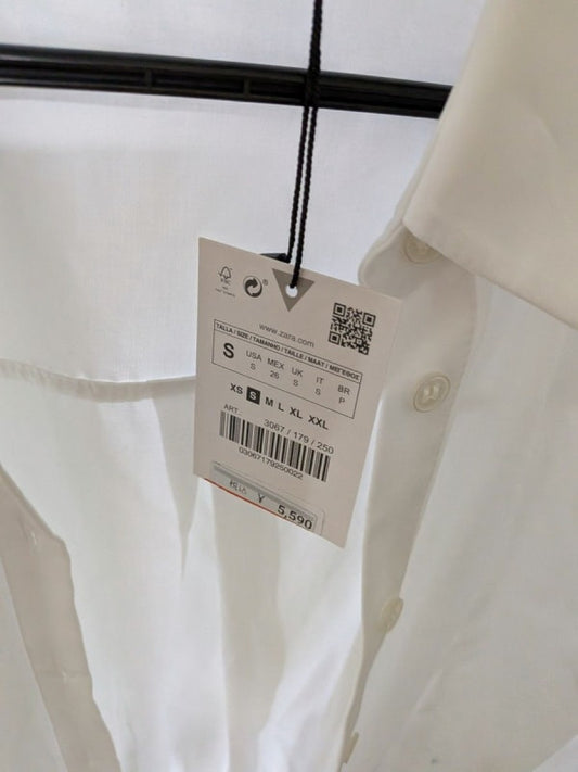 Zara White Shirt S Size Unused