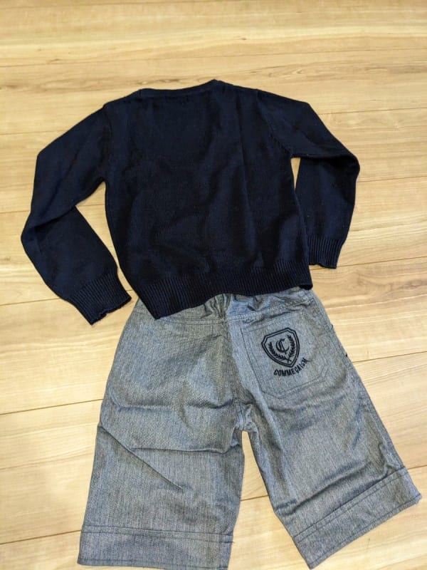 COMME CA ISM Cardigan and Shorts Set