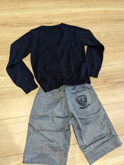 COMME CA ISM Cardigan and Shorts Set
