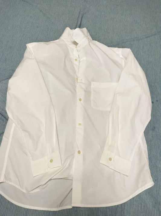 White Long Sleeve Shirt Casual Simple Unisex