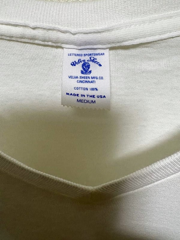 Velva Sheen V-Neck T-Shirt M White New