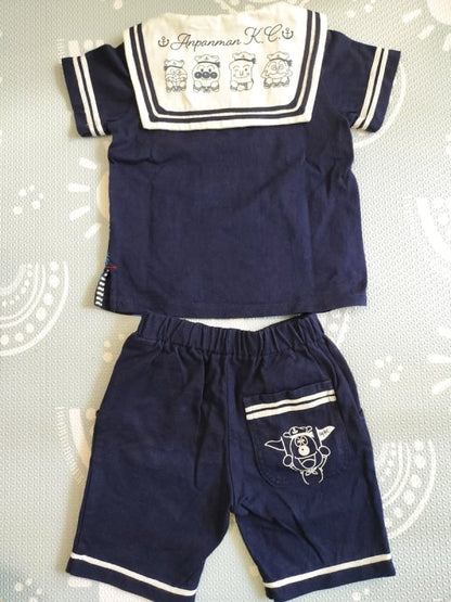 Anpanman Kids Collection Sailor Style T-Shirt and Shorts Set