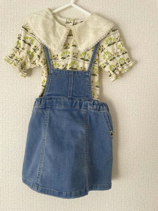 Moimoln Top And Denim Skirt Set 100cm