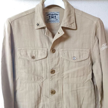 TMT Slub Herringbone Military Shirt Jacket Size S