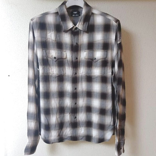 TMT Rayon Twill Ombre Check Shirts Long Sleeve