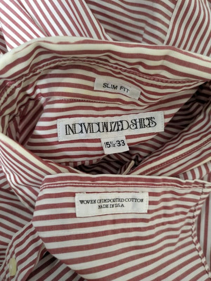 Individualized Shirts Long Sleeve Button-Down Shirt Striped Size 15 1/2