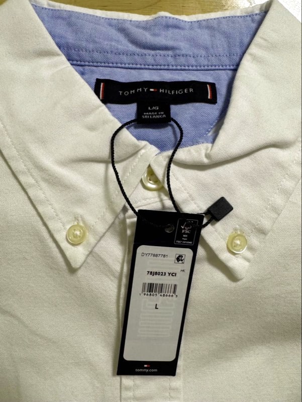 Tommy Hilfiger Oxford Shirt White Men's New L