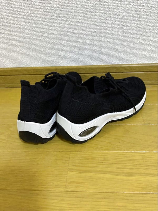 Ladies Sneakers 24cm Black Thick Sole Bunions Support