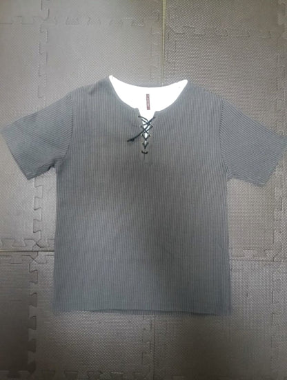 Short Sleeve Design Shirt Size M Gray