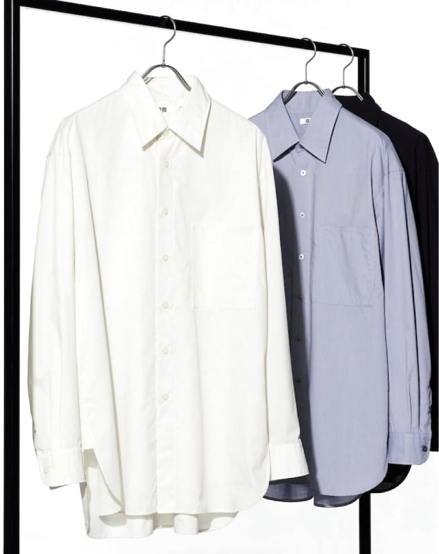 UNIQLO U Long Oversized Shirt Gray M