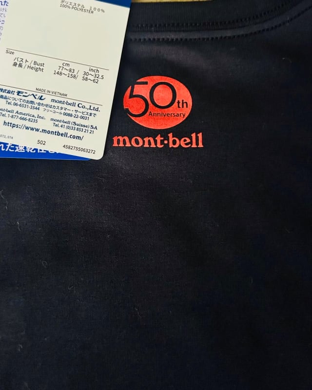 Mont-Bell 50th WIC.T Monta Bear Women's S Size T-Shirt Black