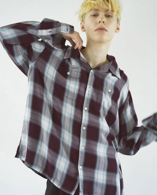 Camphor Wood Rayon Ombre Original Check Shirts