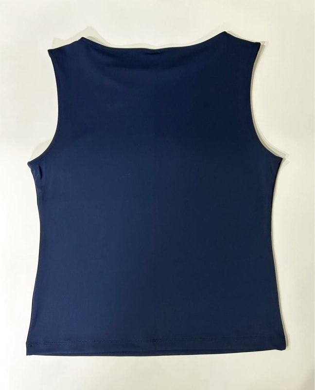 Uniqlo New Crepe Jersey Boat Neck T-Shirt Size L Blue