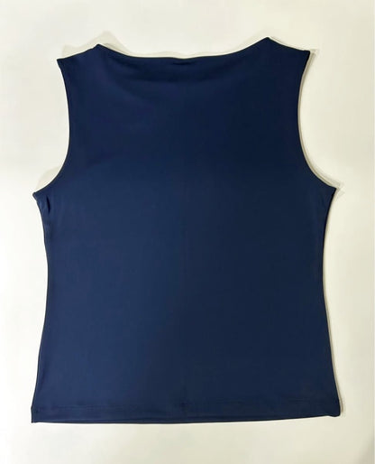 Uniqlo New Crepe Jersey Boat Neck T-Shirt Size L Blue