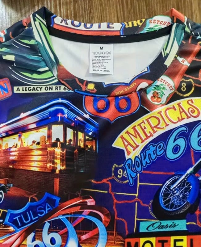 Route 66 American Retro Pattern T-Shirt