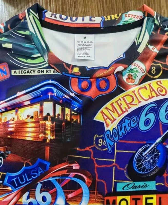 Route 66 American Retro Pattern T-Shirt