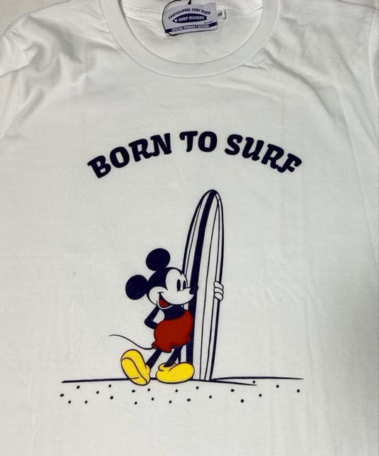 New Surf Mickey T-Shirt M Size White Disney